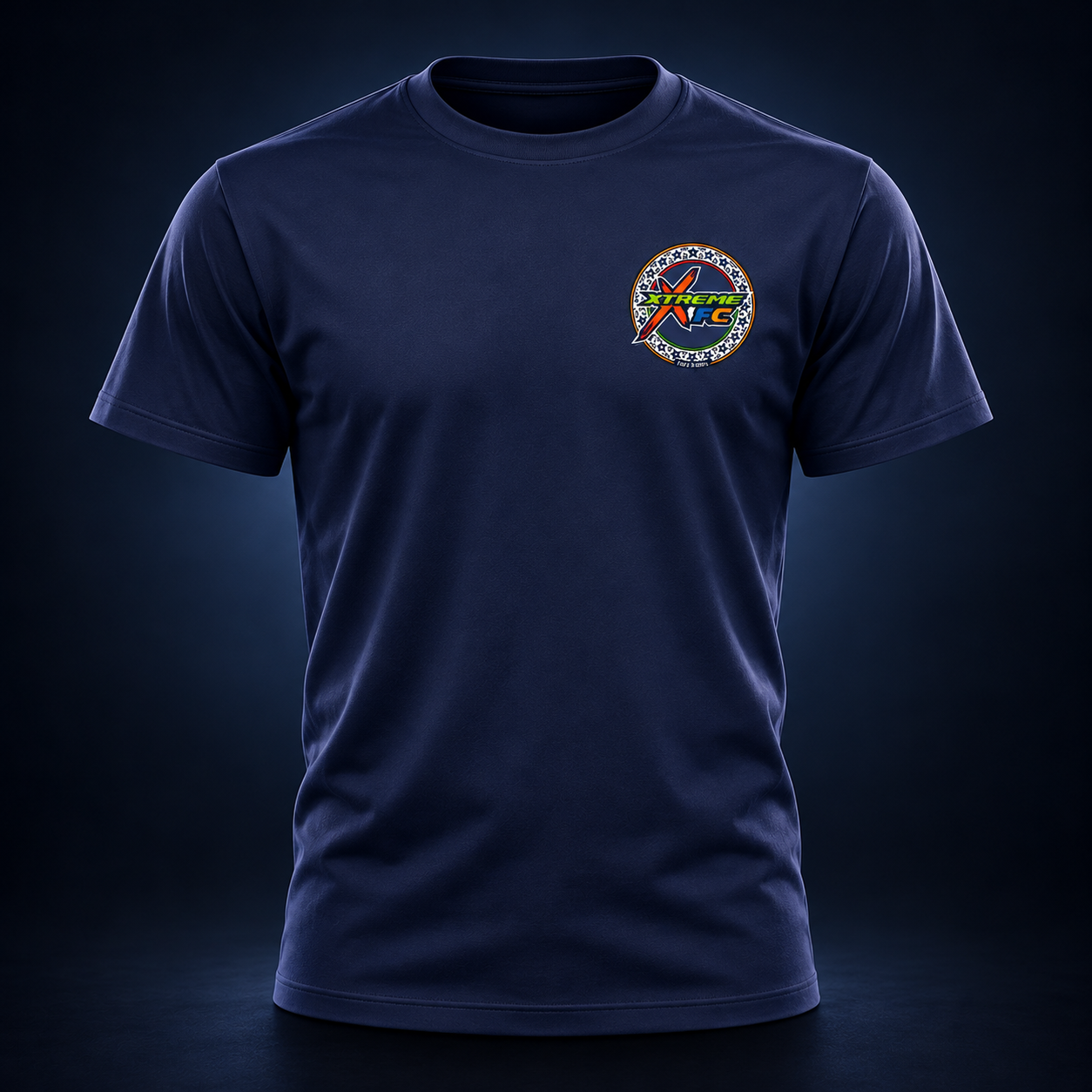Club Crest T-Shirt — navy tee with XTREME FC crest