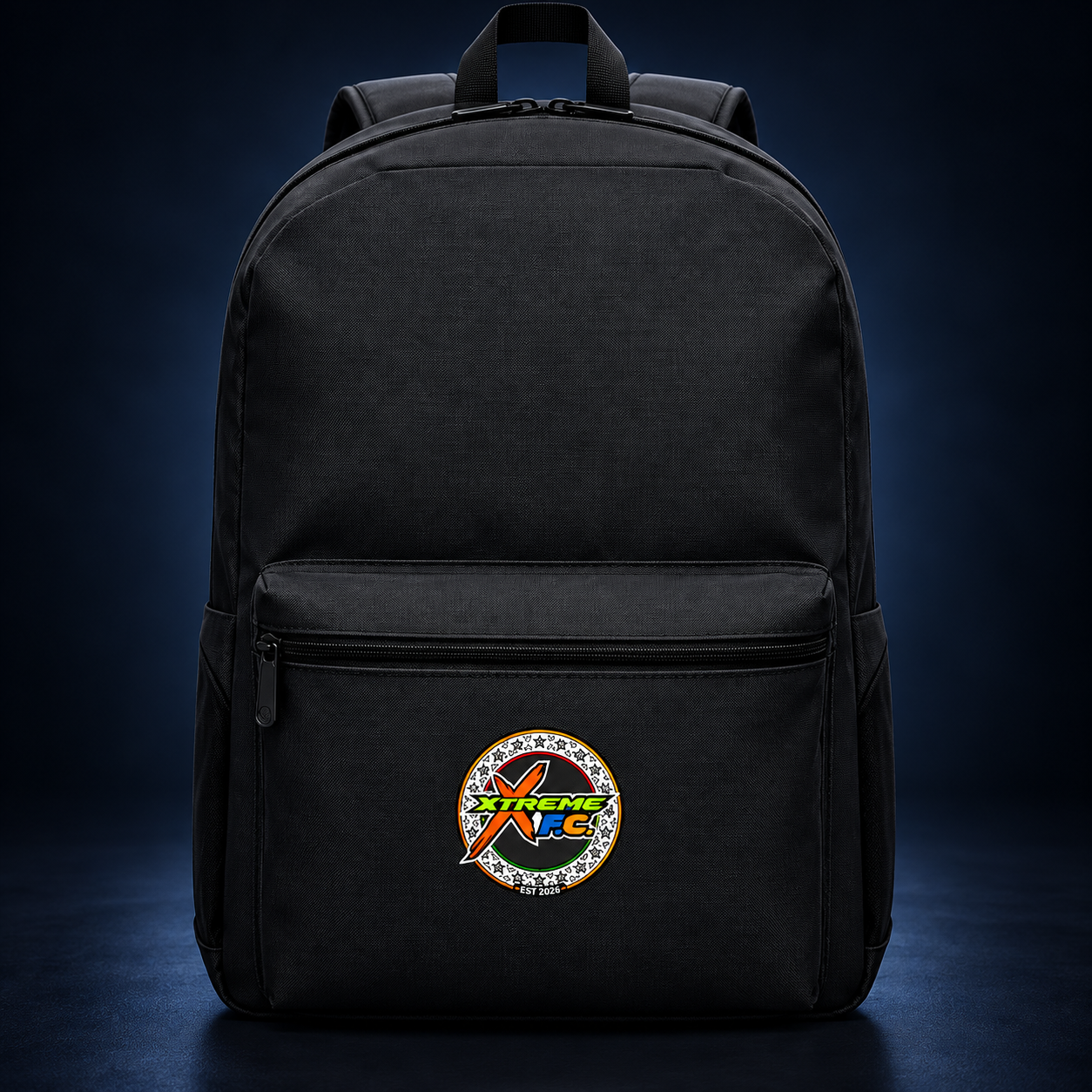 Club Backpack — black backpack with XTREME FC crest